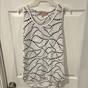 Philosophy White and Black Starry Tank Top